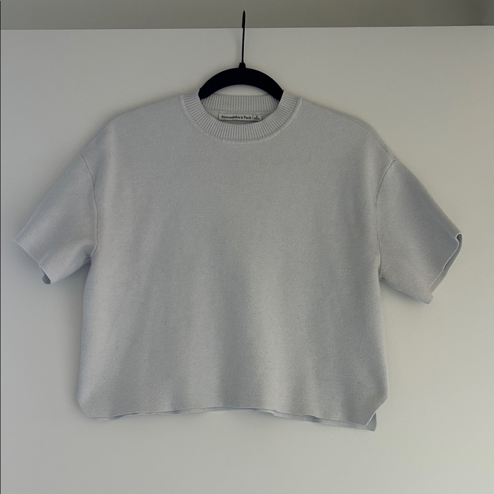 Light Gray Short Sleeve Sweater
